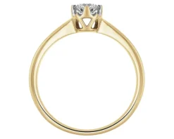 Pierścionek z żółtego złota z brylantem - 0,23 ct - próba 750