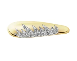 Pierścionek z żółtego złota z diamentami - 0,09 ct - próba 585