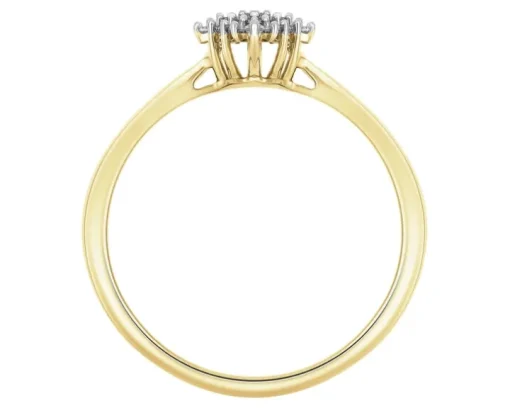 Pierścionek z żółtego złota z diamentami - 0,12 ct - próba 585