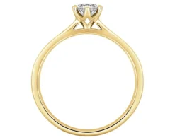 Pierścionek z żółtego złota z brylantem - VS1/G - 0,40 ct - próba 750