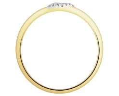 Pierścionek z żółtego złota z diamentami - 0,02 ct - próba 375