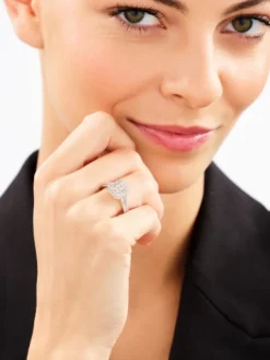 Pierścionek z żółtego złota z diamentami - 0,75 ct - próba 585