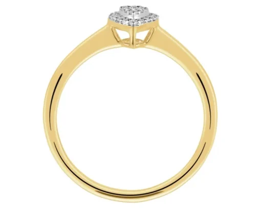 Pierścionek z żółtego złota z diamentami - 0,09 ct - próba 585