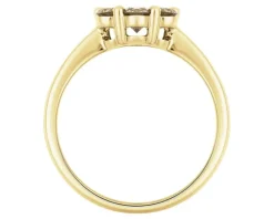 Pierścionek z żółtego złota z brylantami Champagne - kwiat - 0,75 ct - próba 585