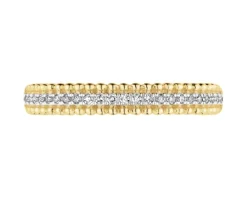 Pierścionek z żółtego złota z diamentami - 0,06 ct - próba 375