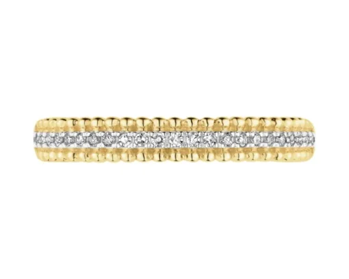 Pierścionek z żółtego złota z diamentami - 0,06 ct - próba 375