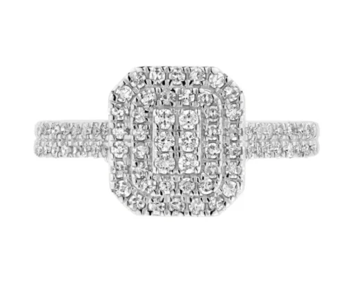 Pierścionek z żółtego złota z diamentami - 0,50 ct - próba 585
