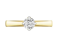 Pierścionek z żółtego złota z brylantem laboratoryjnym - 0,55 ct - próba 585
