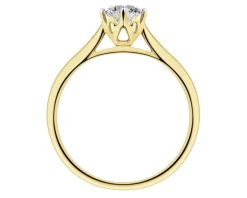 Pierścionek z żółtego złota z brylantem laboratoryjnym - 0,55 ct - próba 585