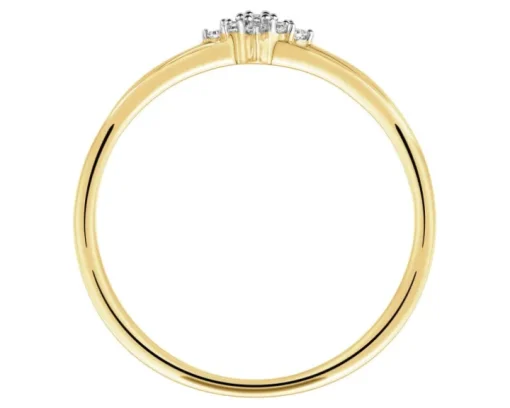 Pierścionek z żółtego złota z diamentami - 0,05 ct - próba 375