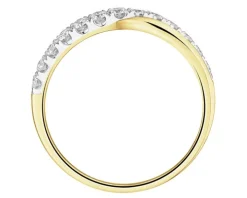 Pierścionek z żółtego złota z brylantami laboratoryjnymi - 0,40 ct - próba 585