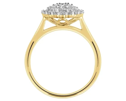 Pierścionek z żółtego złota z diamentami - 0,50 ct - próba 585
