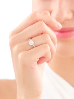 Pierścionek z żółtego złota z brylantami - 0,21 ct - próba 585