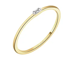 Pierścionek z żółtego złota z diamentem - 0,02 ct - próba 375