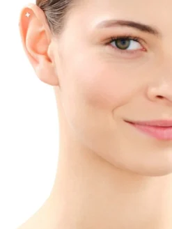 Pojedynczy kolczyk z białego złota z brylantem do piercingu - 0,01 ct - próba 375