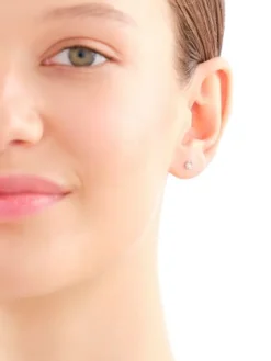 Pojedynczy kolczyk z białego złota z brylantem do piercingu - 0,02 ct - próba 585