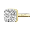 Pojedynczy kolczyk z żółtego złota z diamentami - kwadrat - 0,01 ct - próba 375