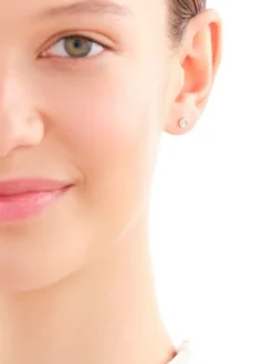 Pojedynczy kolczyk z żółtego i białego złota z brylantem do piercingu - 0,01 ct - próba 585