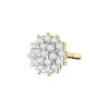 Pojedynczy kolczyk z żółtego złota z diamentami - 0,04 ct - próba 585