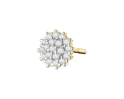 Pojedynczy kolczyk z żółtego złota z diamentami - 0,04 ct - próba 585