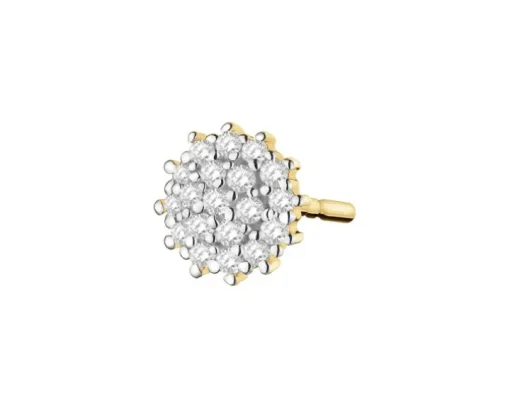 Pojedynczy kolczyk z żółtego złota z diamentami - 0,04 ct - próba 585