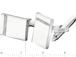 Spinki do mankietów z białego złota z diamentami - 0,06 ct - próba 585