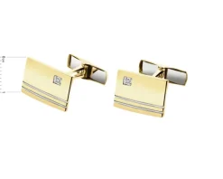 Spinki do mankietów z żółtego złota z brylantami - 0,02 ct - próba 585