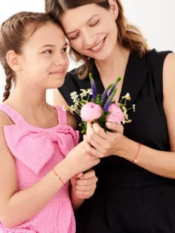 Srebrne bransoletki dla mamy i córki - komplet - serca