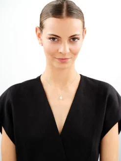 Srebrne kolczyki i zawieszka z cyrkoniami - komplet - serca