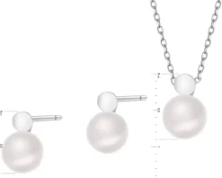 Srebrne kolczyki i zawieszka z perłami - komplet