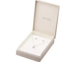 Srebrne kolczyki i zawieszka z perłami i cyrkoniami, łańcuszek - komplet