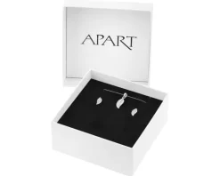 Srebrne kolczyki i zawieszka - komplet - liście