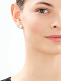 Srebrne kolczyki i zawieszka z cyrkoniami - komplet