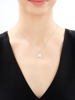 Srebrne kolczyki i zawieszka z cyrkoniami - komplet