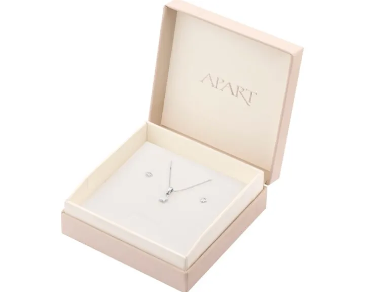 Srebrne kolczyki i zawieszka, łańcuszek - komplet - gwiazdy