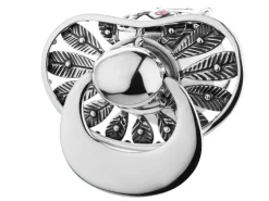 Srebrny smoczek z kryształem - aniołek, dziewczynka