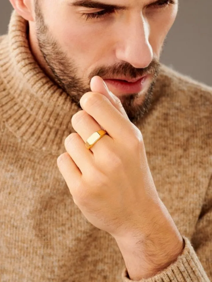 Sygnet srebrny pozłacany