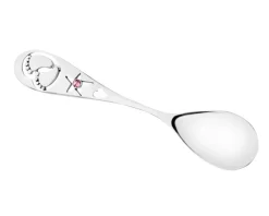 Łyżeczka srebrna z cyrkonią - stópki, dziewczynka