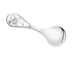 Łyżeczka srebrna ze szlifowanym szkłem - dziewczynka