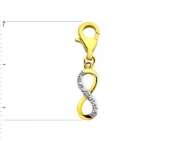 Zawieszka charms z żółtego złota z diamentem - nieskończoność - 0,004 ct - próba 375