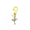 Zawieszka charms z żółtego złota z diamentami - baletnica - 0,01 ct - próba 375