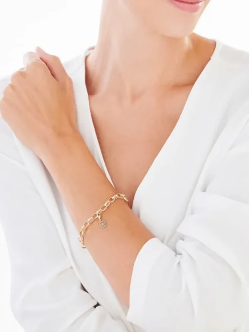 Zawieszka charms z żółtego złota z diamentem - rozeta - 0,005 ct - próba 375
