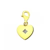 Zawieszka charms z żółtego złota z diamentem - serce - 0,003 ct - próba 375