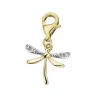 Zawieszka charms z żółtego złota z brylantami - ważka - 0,04 ct - próba 375
