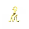 Zawieszka charms z żółtego złota z diamentem - litera M - 0,004 ct - próba 375