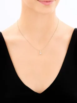 Zawieszka i kolczyki z żółtego złota z diamentami - komplet - 0,01 ct - próba 375