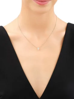 Zawieszka i kolczyki z żółtego złota z diamentami  - komplet - koniczyny - 0,03 ct - próba 375