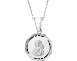 Zawieszka srebrna - medalik Matka Boska Częstochowska