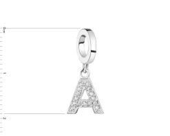 Zawieszka srebrna beads - litera A