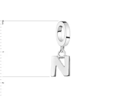 Zawieszka srebrna beads - litera X